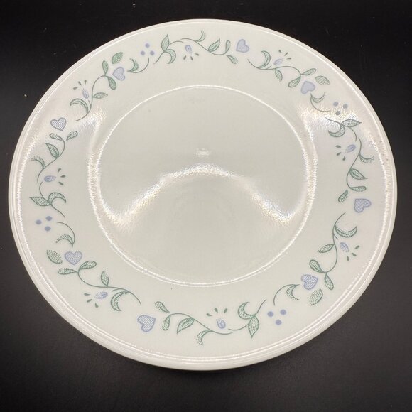 Corelle Vitrelle Country Cottage 4 White Salad Plates 7.25” Floral & Heart - Picture 1 of 4